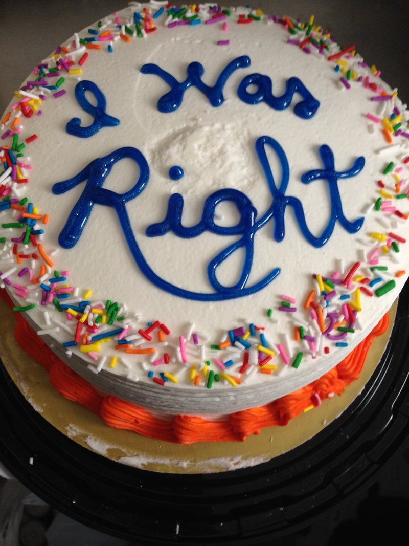 Cake from Real Canadian Superstore, lettering by yours truly